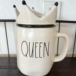 Rae Dunn QUEEN Mug with Topper - $20. FIRM 