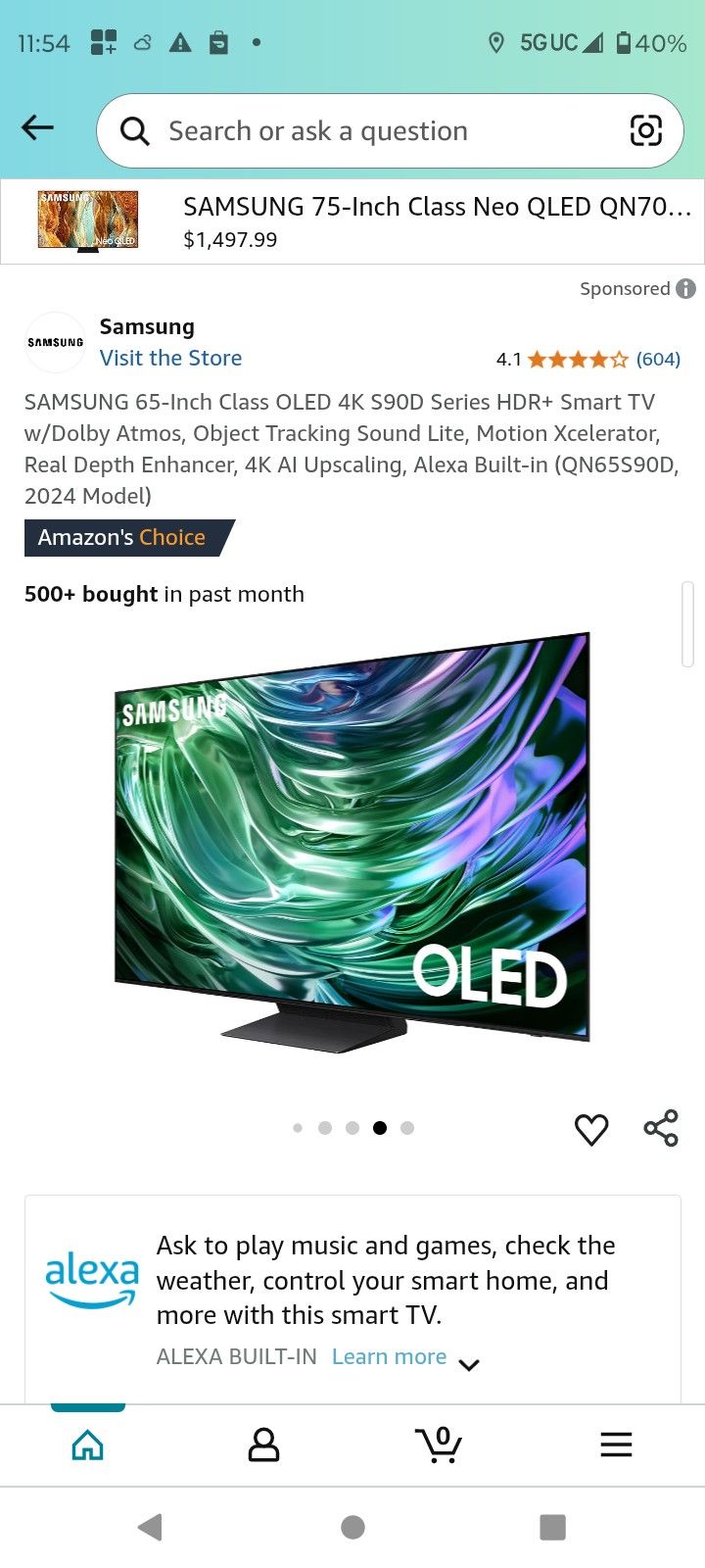 65 Inch Samsung Smart TV Brand New