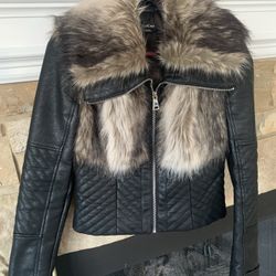 Bebe Leather/fur Jacket Size XS