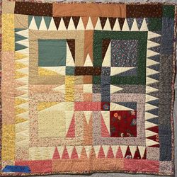 Geometric Quilted Wall Hanging or Baby Quilt