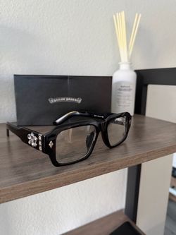 Chrome Hearts Black Eyeglasses with Silver Hardware