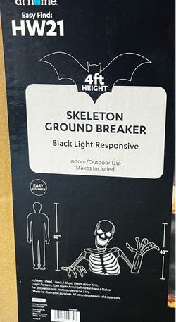 At Home 4ft Skeleton Ground Breaker Halloween Decoration