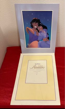 Vintage 1994 Walt Disney's Aladdin Exclusive Commemorative Lithograph