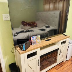 TV 65inch TCL,Nintendo Switch(2games),54inch Farmhouse Media Console Fireplace 