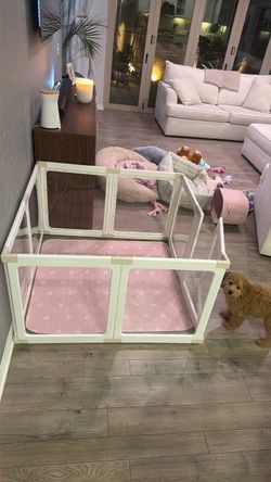 Acrylic Dog Playpen Indoor for Small Dogs & Puppies