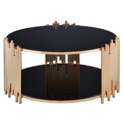 Acme Furniture Tanquin Coffee Table in Gold/Black 84490

