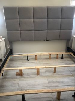 King size bed headboard with rails and footboard