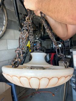 Antique Smoked Glass Chandelier