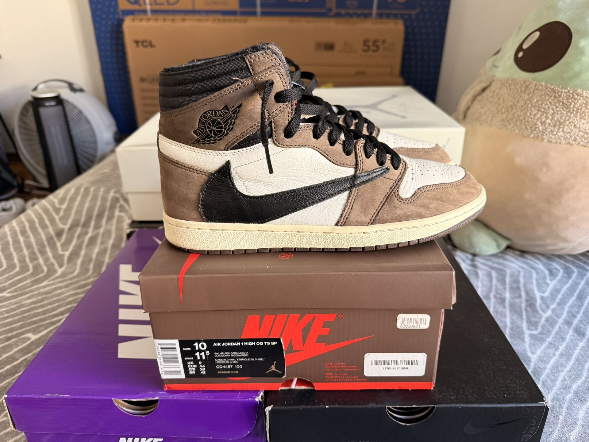 Jordan 1 Travis Scott Mocha High Size 10
