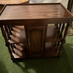 Vintage Henredon Console Cabinet with open side shelves