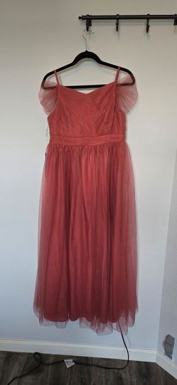 Azazie Bridesmaid Dress – Size 18 – Coral Pink