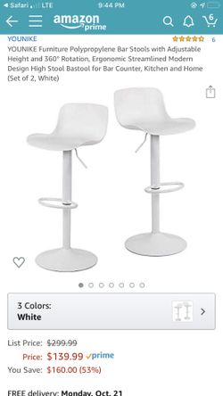 BRAND NEW Polypropylene stools , 2 modern white