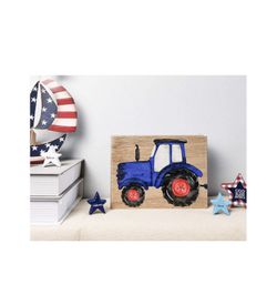 Rustic Home Sign Farmhouse Interchangeable Holiday Spring Summer Desk Table Decor-Seasonal Reversible Happy Easter/God Bless America 4th of July Woode Thumbnail
