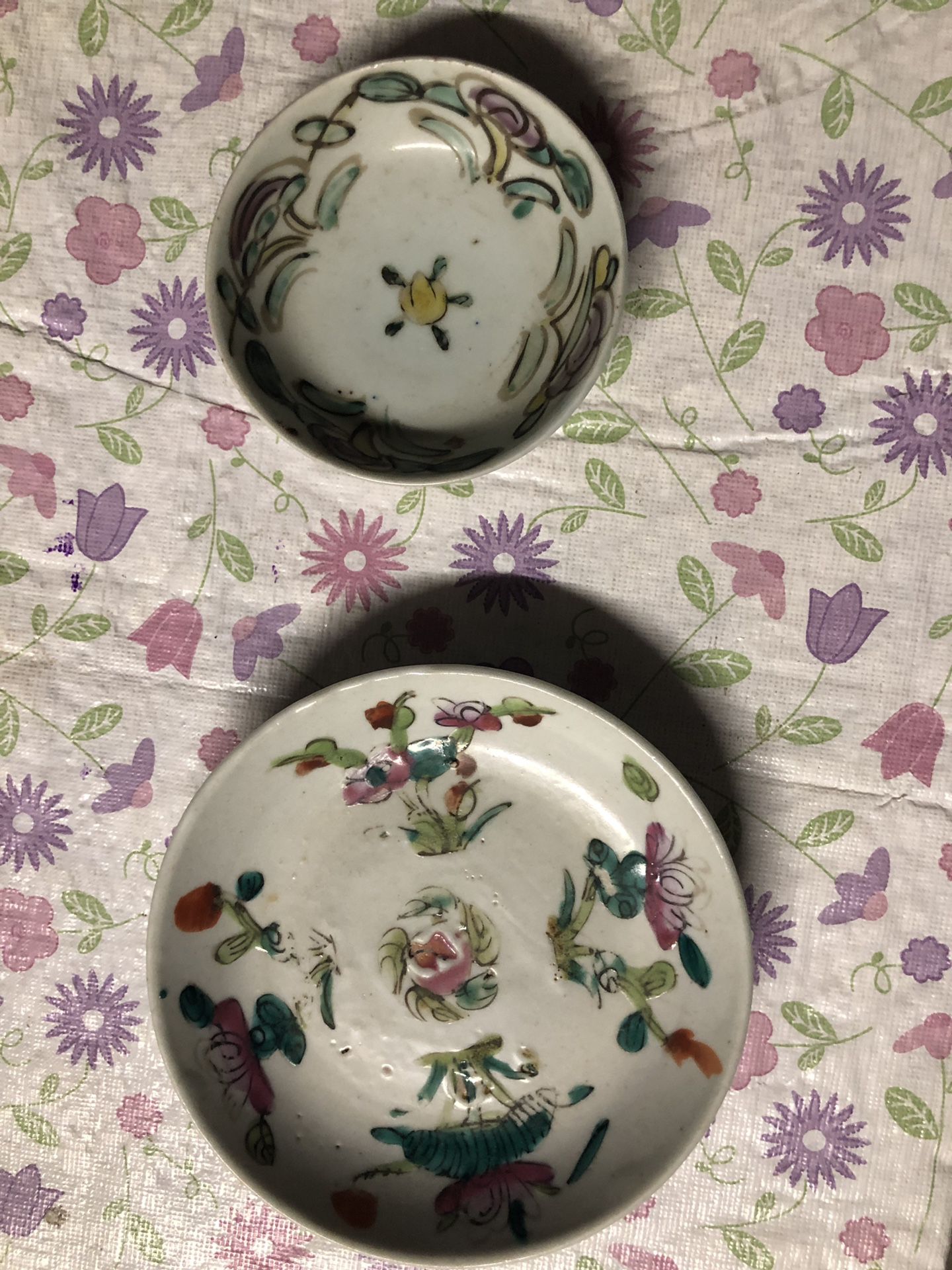 2 antique asian porcelain plate China