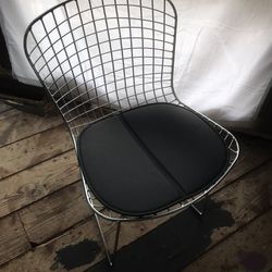 Modern Wire And Leather Accent Chair 