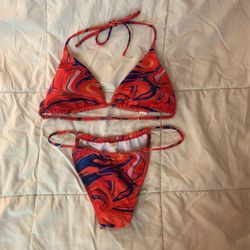 New Red And Blue Bikini