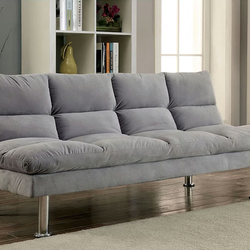 Furniture of America Gray Microfiber Couch Sofa Futon Sofa Bed CM2902GY