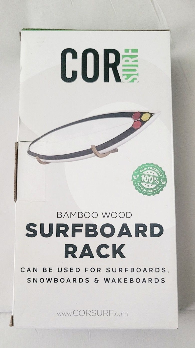 2 Bamboo Surboard Wall Rack Holder