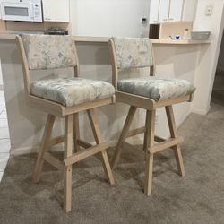 Modern Counter Height  Chairs- Bar Stools- Chairs. Set Of 2, Solid Wood, Swivel. Mint Condition! Never Used. 