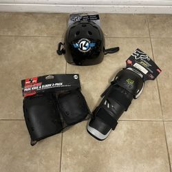 Full Skateboard Kit (Helmet and Padding) Unused 