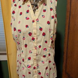 Strawberry Button Up