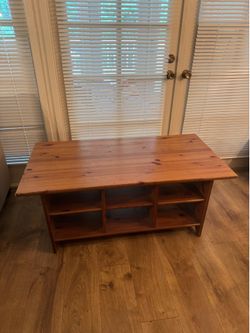 Wood coffee table with storage