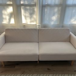 White Velvet Futon