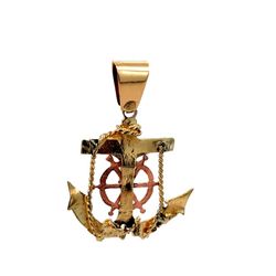 Tri-Color Anchor Crucifix Pendant