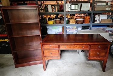 Macy's Executive Desk & Matching Bookcase