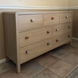 DRESSER - 7 Drawers Light Oak Style 