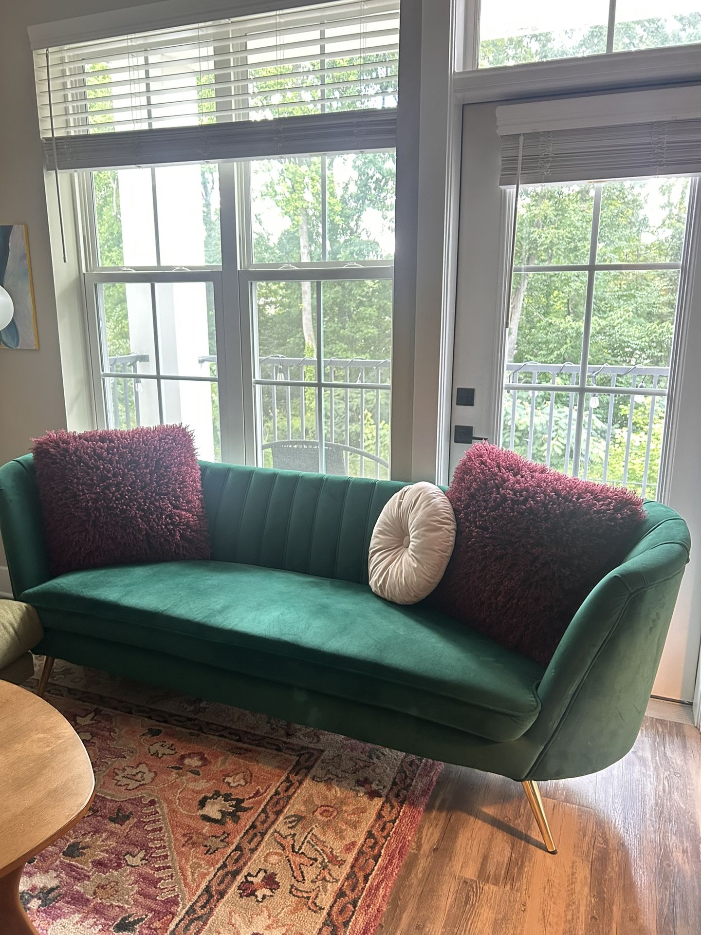 Emerald Green Velvet Sofa