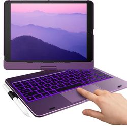 New Touch Case with Keyboard for iPad 9th Generation (10.2", 2021), Multi-Touch Trackpad, 10 Color Backlight, 360, Thin & Light