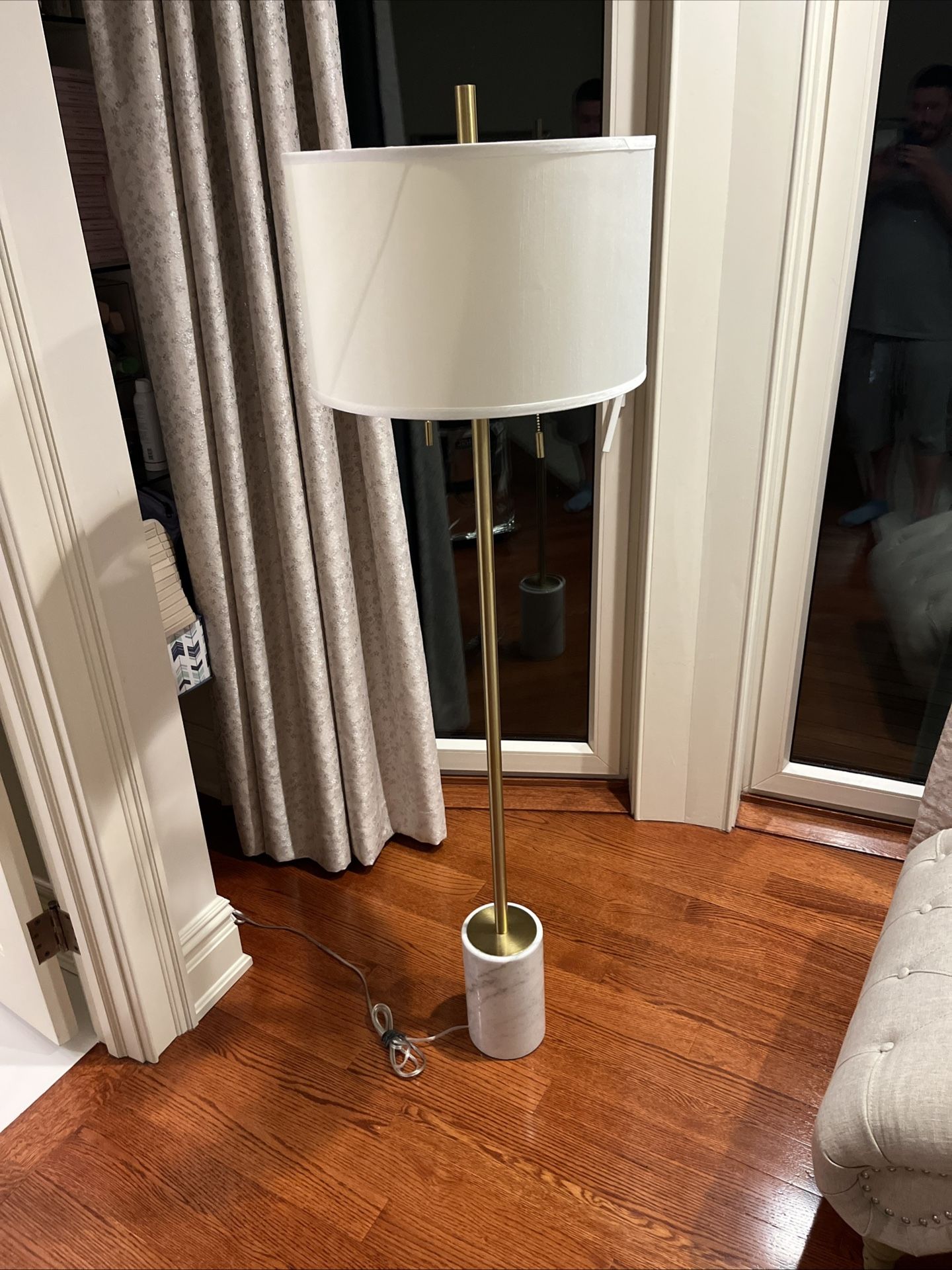 Marble Possini Euro Design Floor Lamp 64”