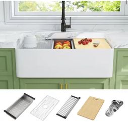 Eridanus Derbyshire 33 in. Farmhouse Workstation Kitchen Sink