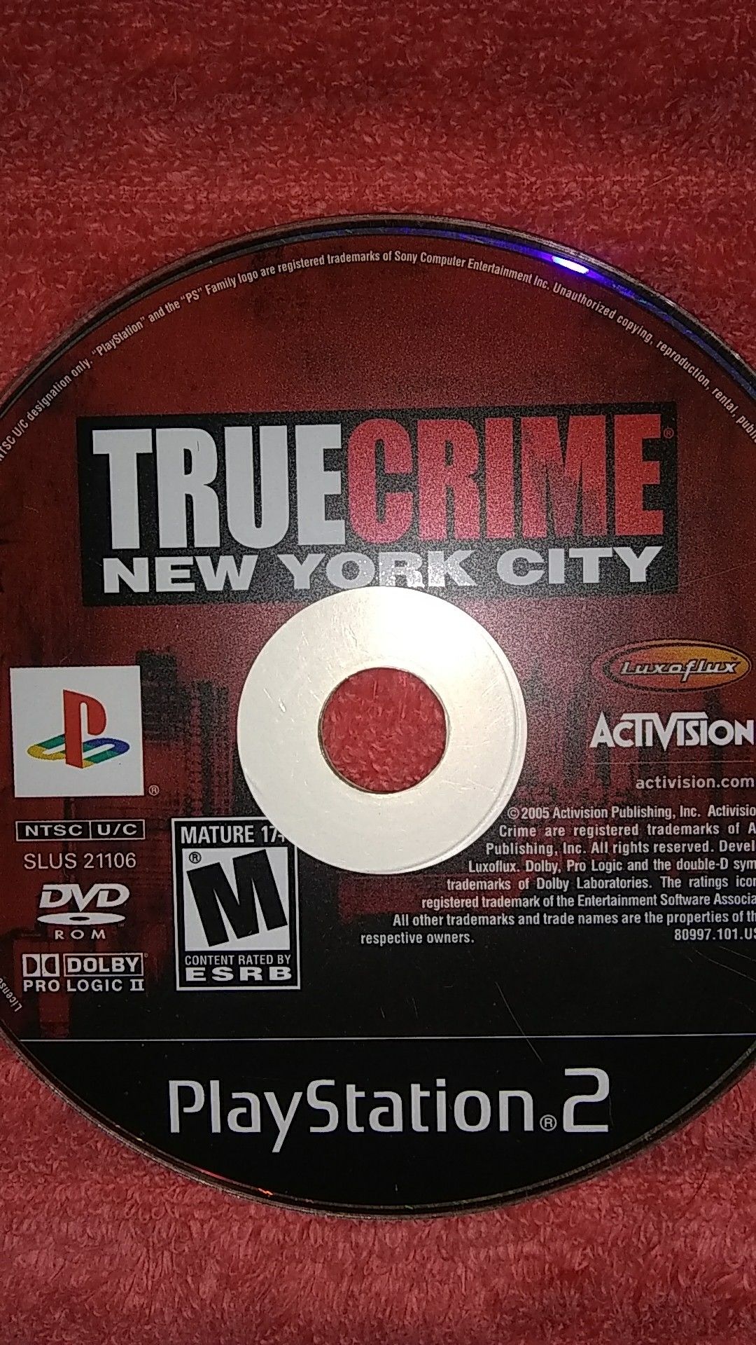 True Crime New York City - PS2 video game Sony PlayStation 2 NY NYC