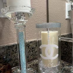 Bling Glass Candle Holder 