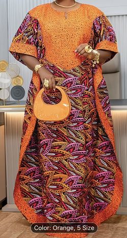 Plus Size - Plus Size - Women Plus Size Vintage Print Batwing Half Sleeve V Neck Asymmetrical Hem Loose Thin Wedding Evening Party Casual Maxi Dress