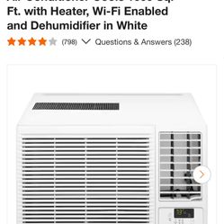 LG 18,000 BTU 230/208V Window Air Conditioner Cools 1000 Sq. Ft. with Heater, Wi-Fi Enabled and Dehumidifier in White