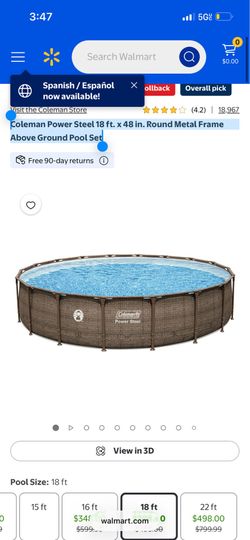 Coleman Power Steel 18 ft. x 48 in. Round Metal Frame Above Ground Pool Set