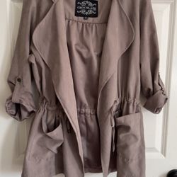 Taupe Blazer with hoodie