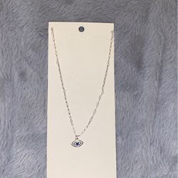 Evil Eye Silver Pearl Necklace