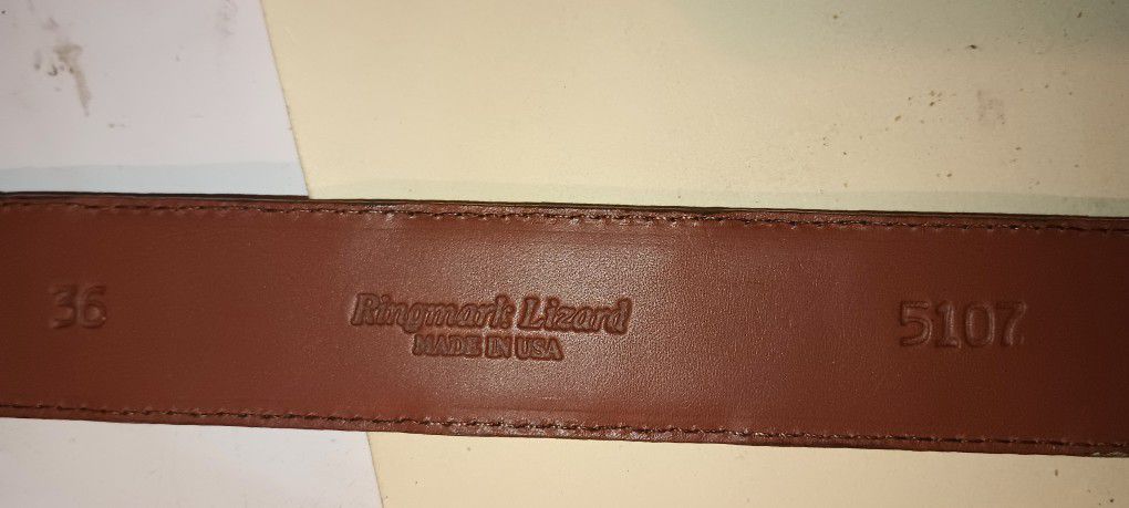 Ringmark Lizard Leather Dress Belt Made Usa