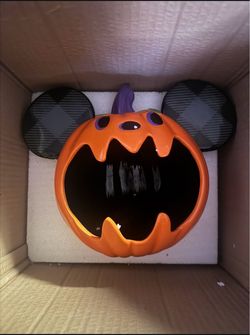 Disney Halloween Mickey Mouse Jack O’Lantern Pumpkin Candy Bowl Ceramic