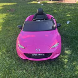 12V Ride On Car, Licensed Mazda MX-5 Electric Car for Kids Ride on Toys with Parent Remote Control, Lights, Music-Pink