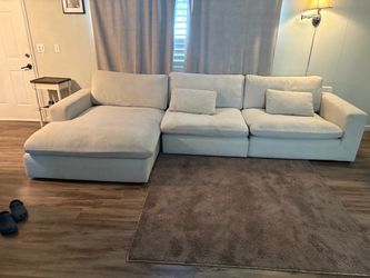 Ivory beige down feather couches