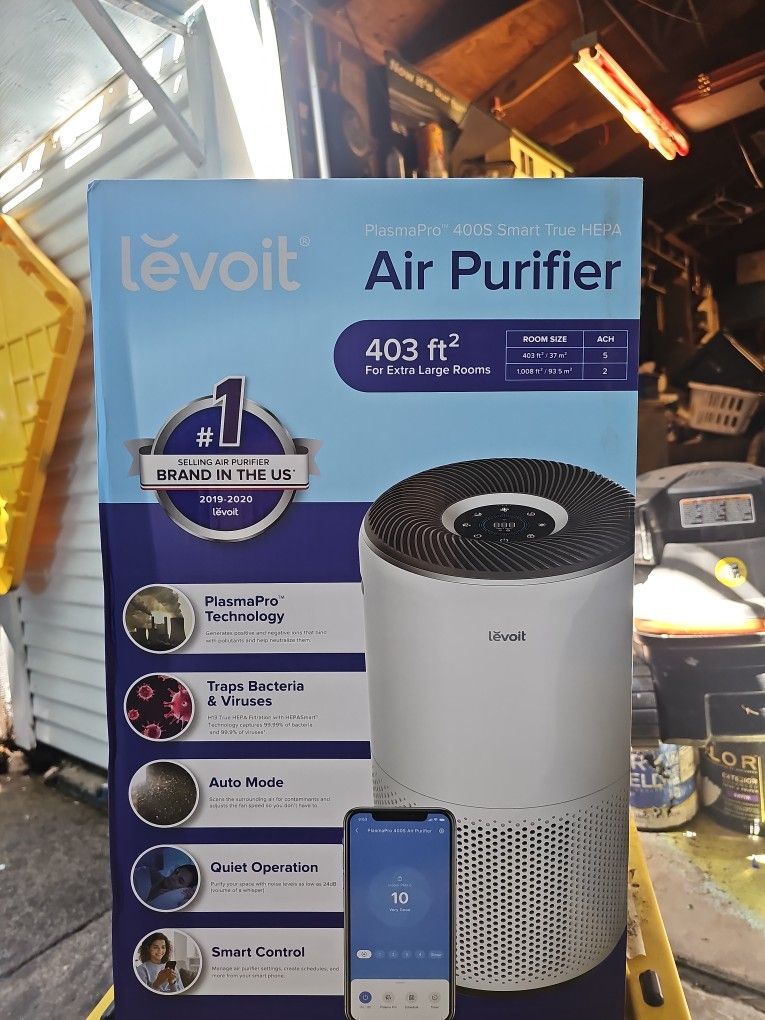 Air Purifier, Levitra PlasmaPro 400s Smart True HEPA