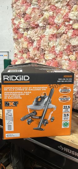RIDGID 6 Gal. 3.5 Peak HP NXT Shop Vacuum Wet Dry Vac with General Debris Filter, Locking Hose and Attachments HD06001