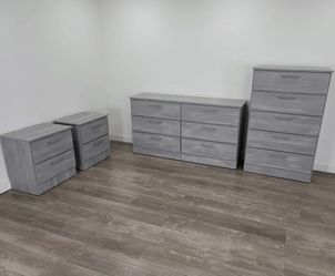 DRESSER, CHEST AND TWO NIGHSTANDS