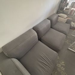 Deep Seat Light Blue/Grey Couch