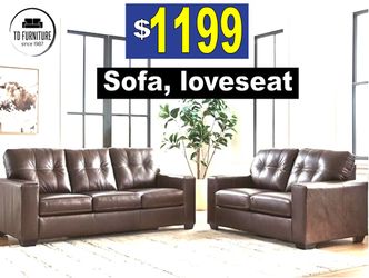Dark Brown Sofa Loveseat 